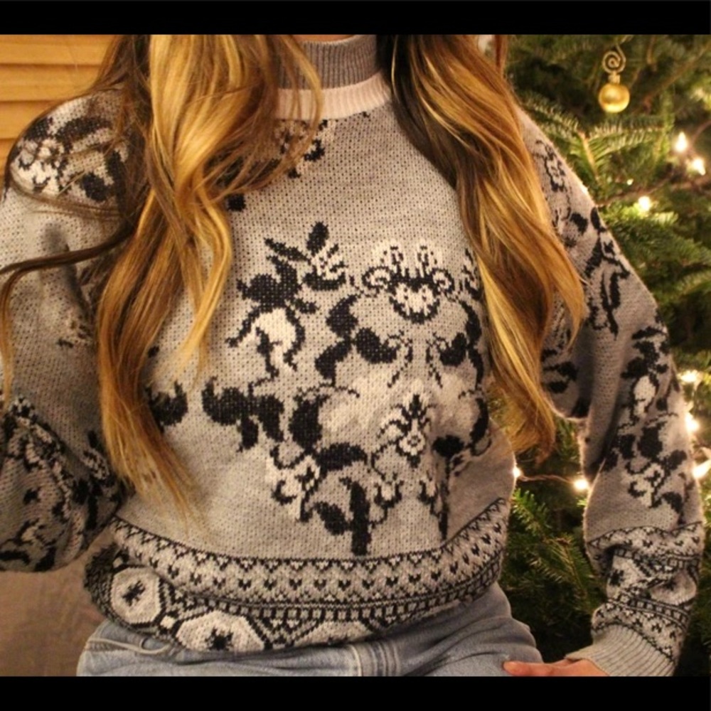 80's DVF mock neck sweater